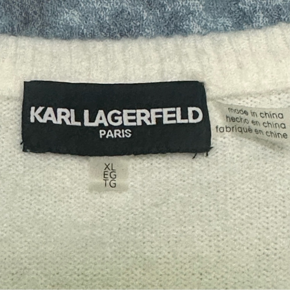 Karl Lagerfeld White 'C'est La Vie' Sweater XL - Picture 5 of 10